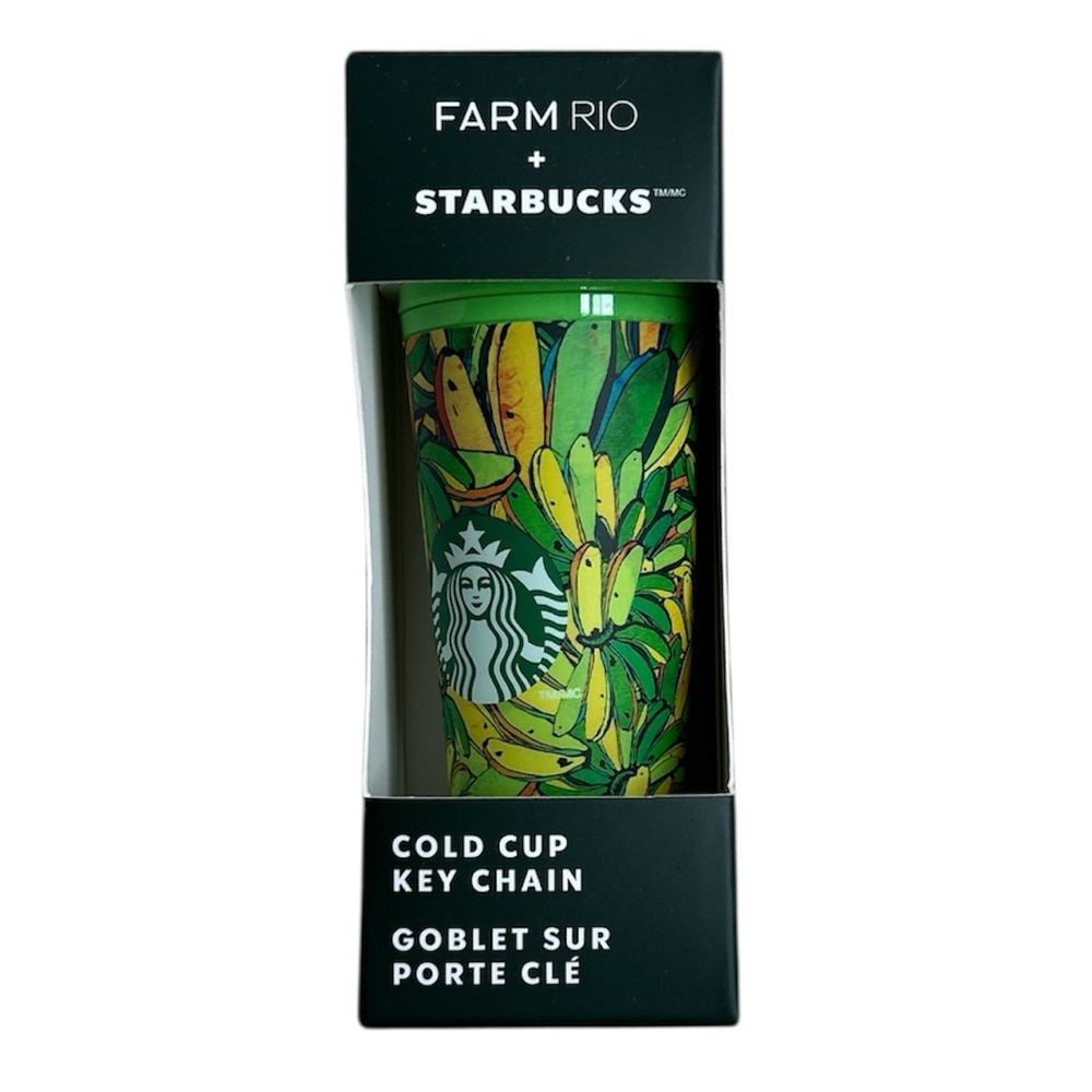 FARM Rio x Starbucks Board Banana Cold Cup Keychain NWT